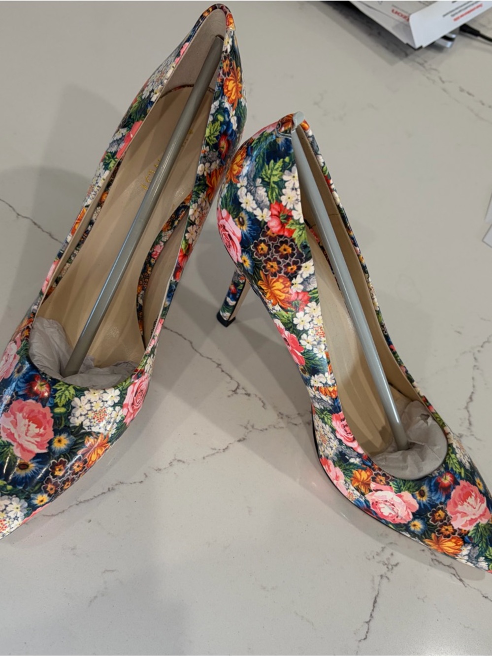Nine West Floral Pointed-Toe 3” Pumps - Multicolor Floral NEW NEVER WORN